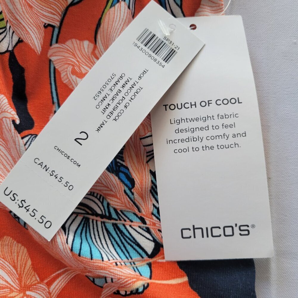 NWT Chico’s Floral Tank Top (Chico Size: 2) - Picture 14 of 16